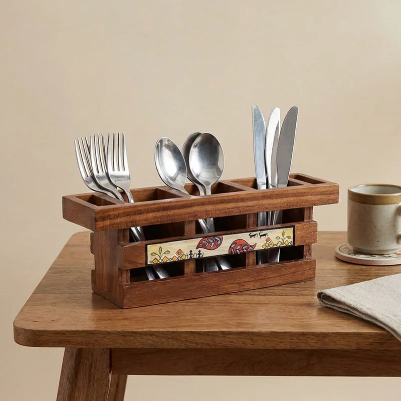 Ima Handcrafted Floral Cutlery Holder media 8