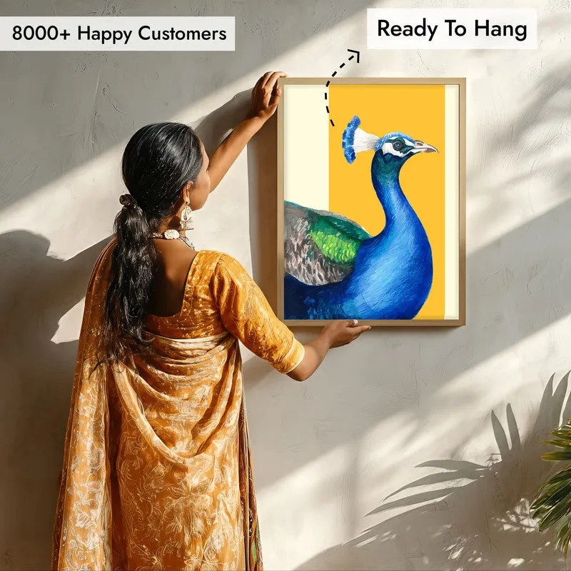 Neela Mayura Halo Archival Paper Wall Art - Natural Brown Frame media 7