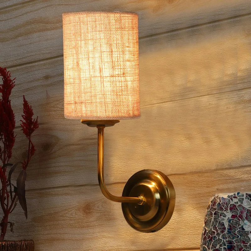 Lumoire Metal Wall Lamp - Gold,Beige media 1