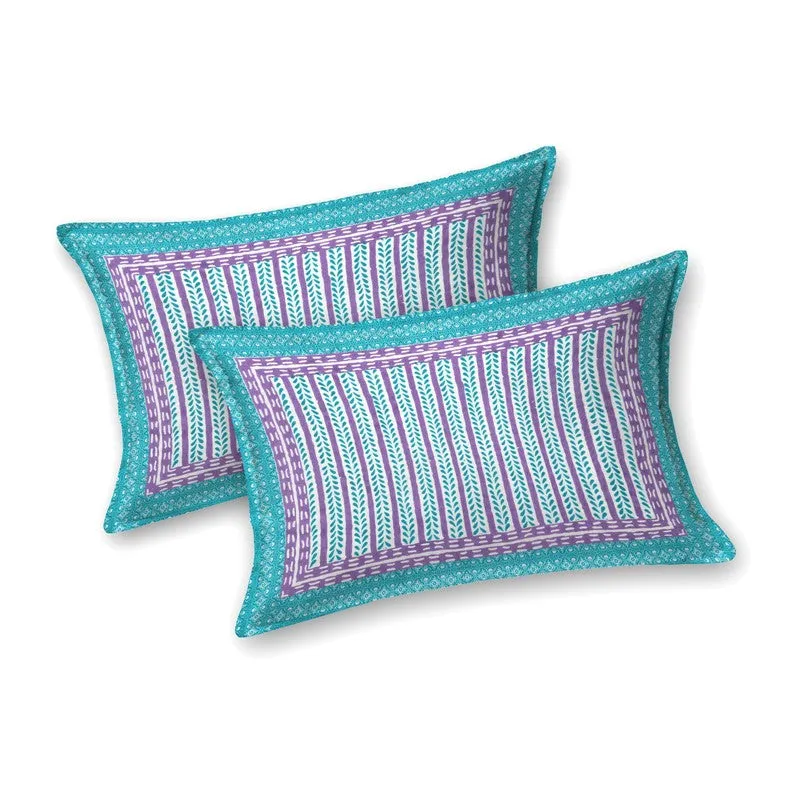 Formis Cotton Bedsheet (Purple,Blue) - 240 TC media 4