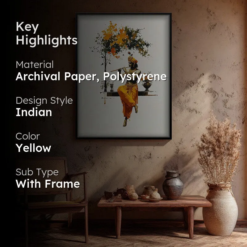 Lord Murari Krishna Blissful Archival Paper Wall Art media 2