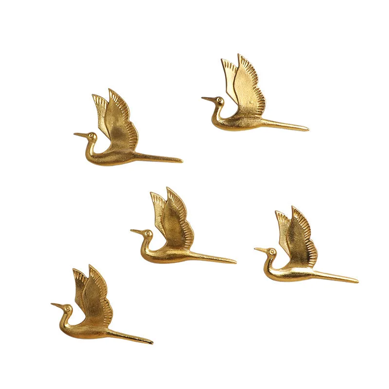 Golden Flock Aluminium Wall Accents - Set Of Five media 5