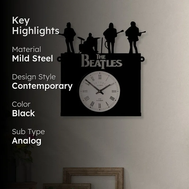 Beat Steel Analog Wall Clock - Black media 2