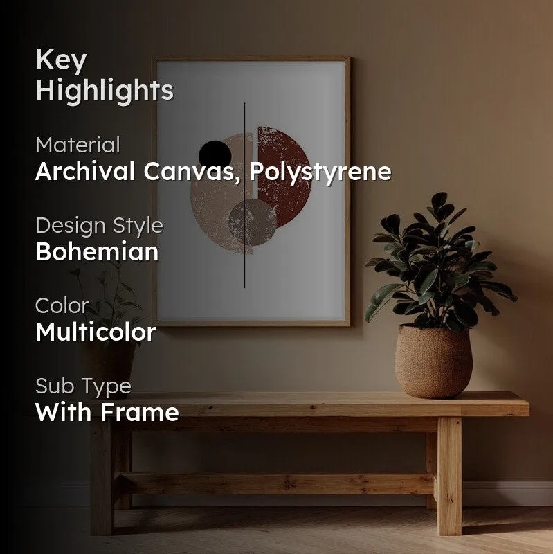 Tectonic Shift Canvas Wall Painting With Brown Frame media 2