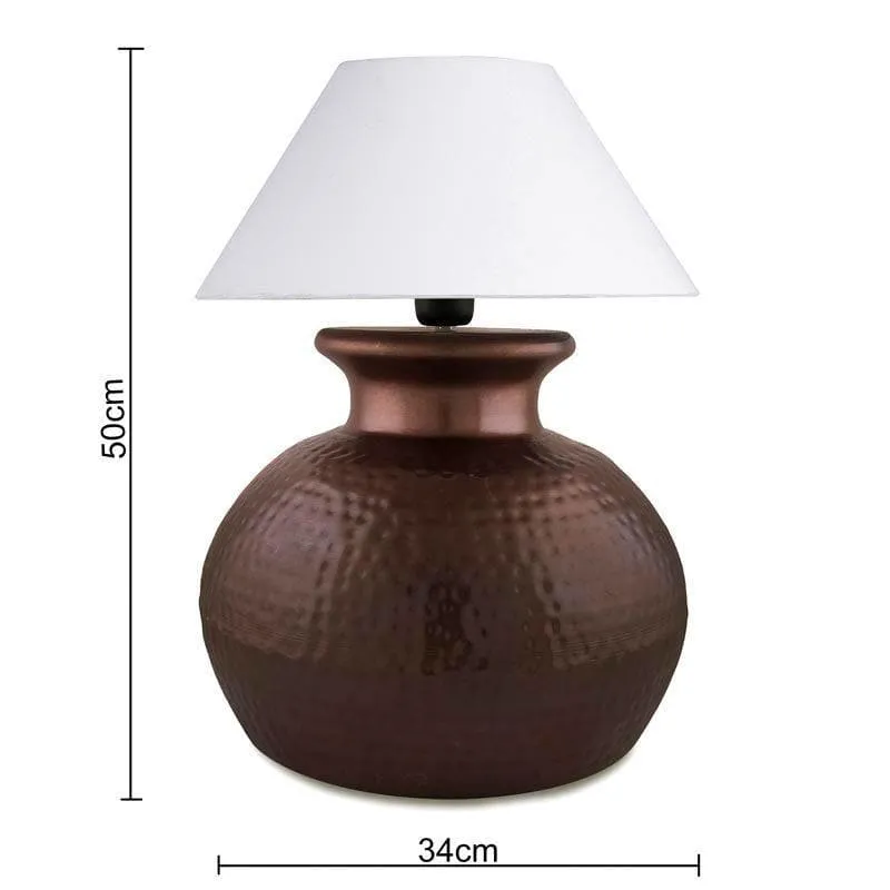 Contadino Pitcher Fabric Table Lamp - White media 4