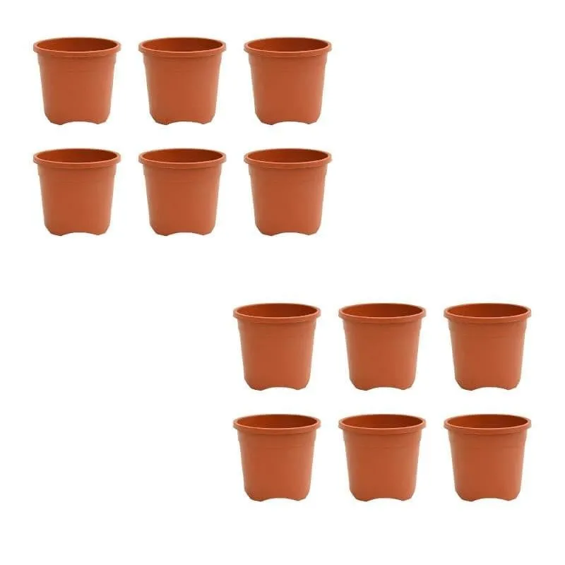 Ugaoo Garden Brown Plastic Pot (15.4 CM) - Set Of Twelve media 4