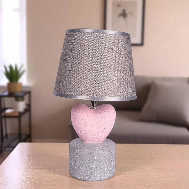 AarviDecor Everly Decorative Fabric Table Lamp - Grey media 5