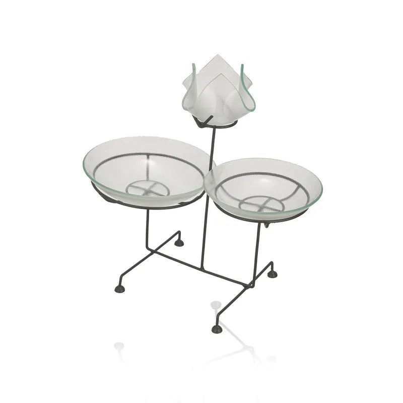 Radiant Duo (Aluminum,Glass) Snack Stand with candle holder media 5