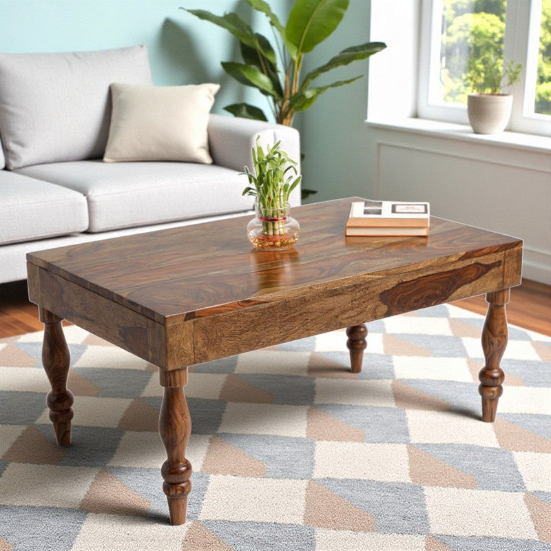 Zynex Sheesham Wooden Center Table - Dark Brown
