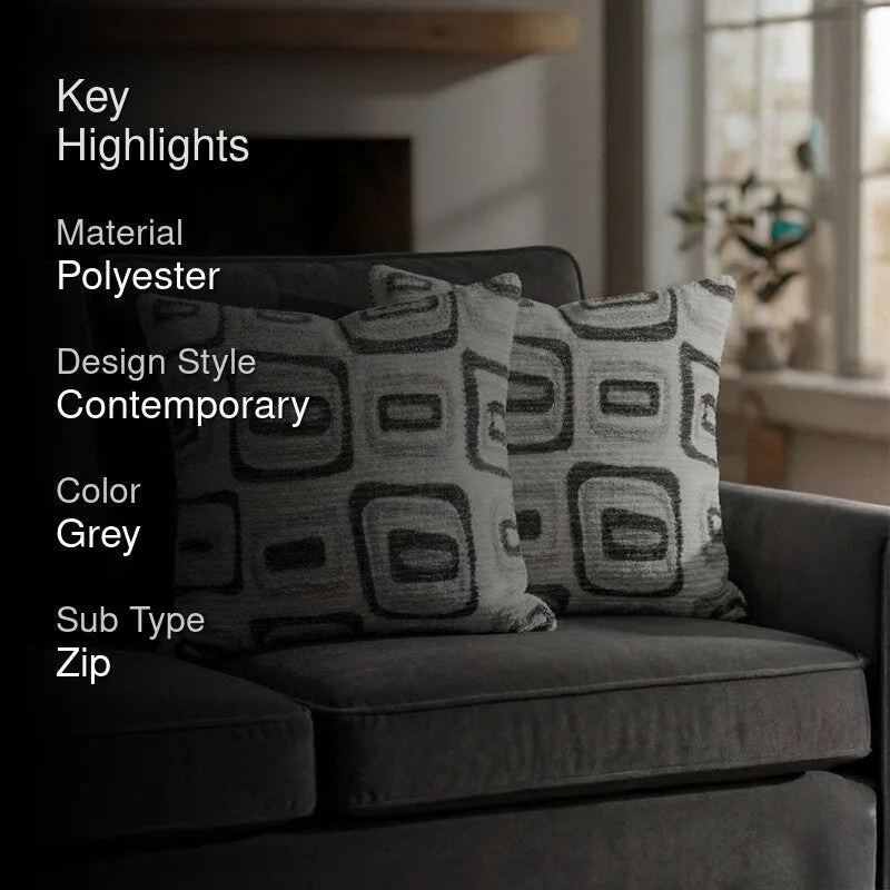 Squarecraft Cushion Cover (Grey) - Set Of Two media 2