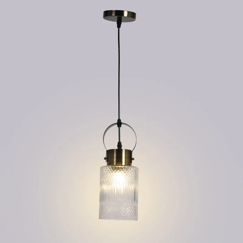 Elvion Textured Pendant Glass Ceiling Lamp media 6
