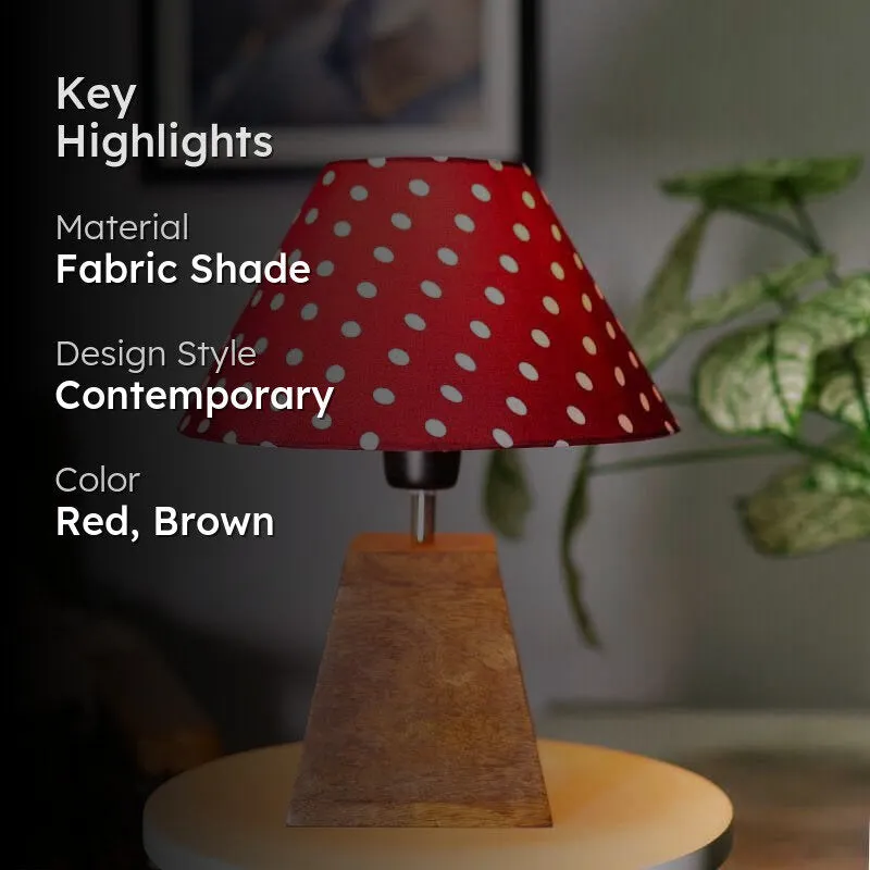 Pop Dot Perfection Fabric Table Lamp - Red,Brown media 2