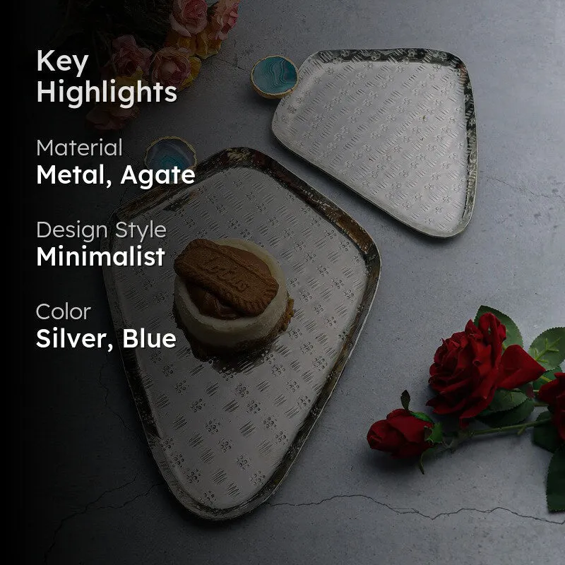 Aurora Platter (Silver,Blue) - Set of Two media 2
