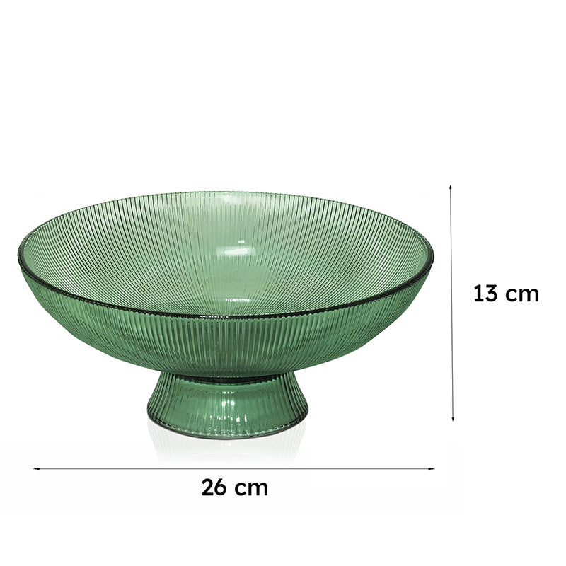 Ribbed Glass Fruit Bowls - Green media 7