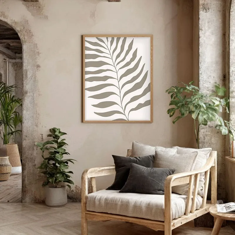 Neutral Bloom Canvas Wall Painting With Brown Frame media 4