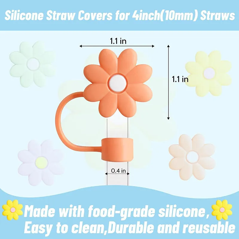 Pastel Daisy Straw Cover - Set Of Five media 8