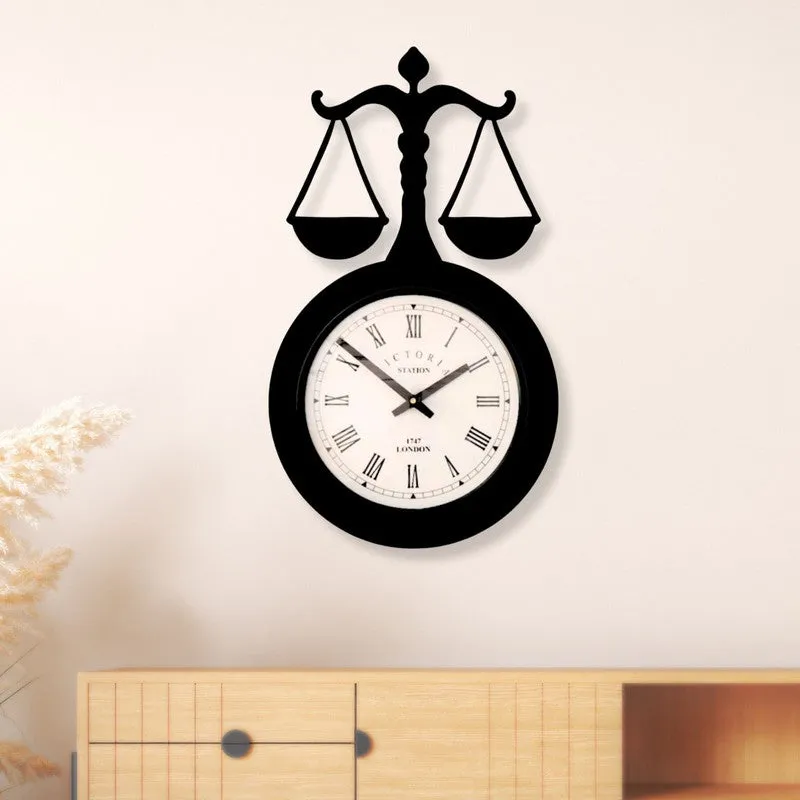 Balance Steel Analog Wall Clock - Black media 1