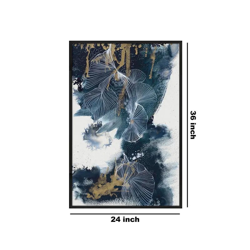 Arctic Drips Abstract Wall Painting With Frame media 6