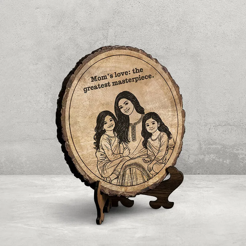 Mother's Love Is A Masterpiece Wood Showpiece - Round media 3
