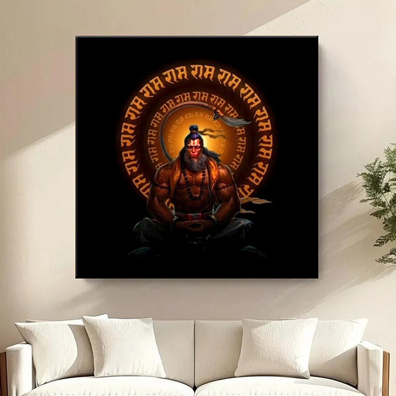 Glowing Aura Hanuman Wall Painting