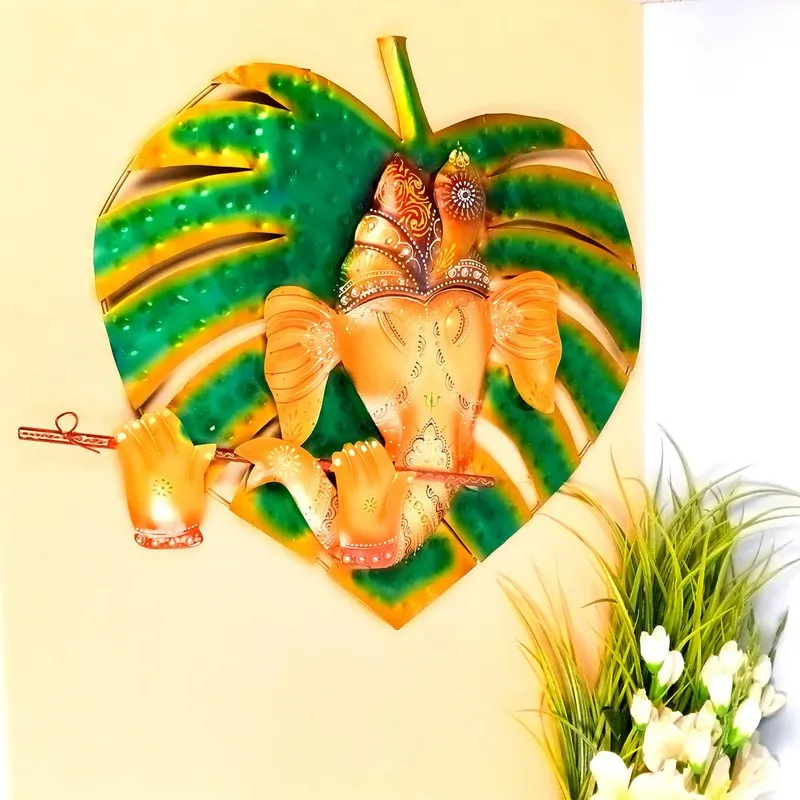 Ganesha Leaf Iron Wall Accents media 6
