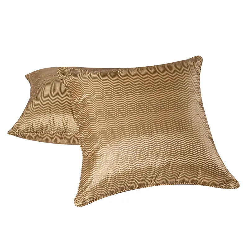Silk Nest Woven Cushion Cover (Gold) - Set Of Two media 4