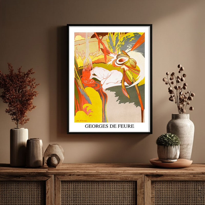 The Source Of Evil (La Source Du Mal) Georges De Feure Archival Canvas Wall Painting - Black Frame