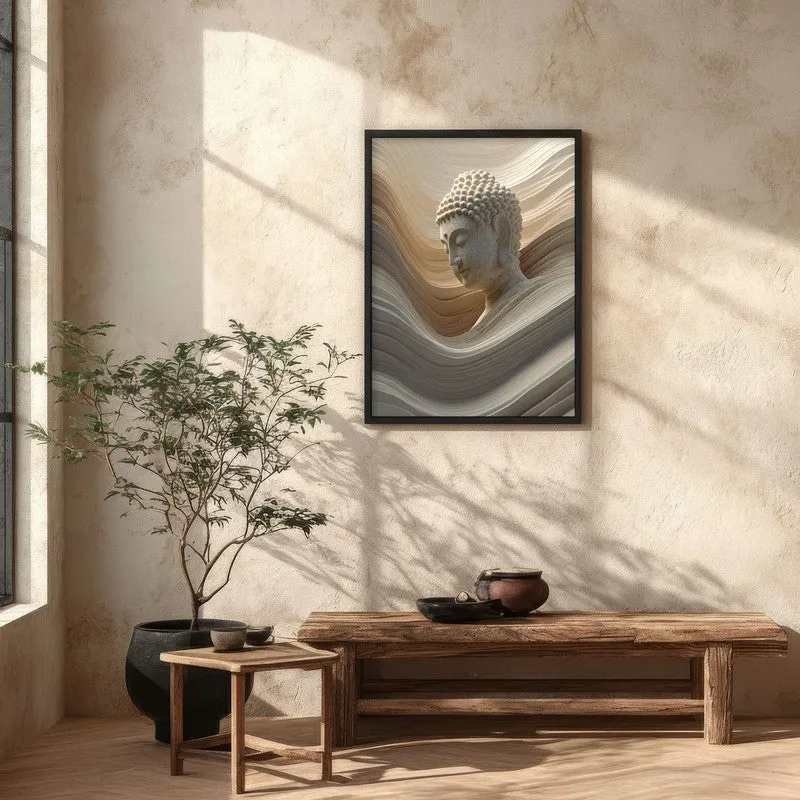 Aurum Buddha Archival Paper Wall Painting With Black Frame media 5