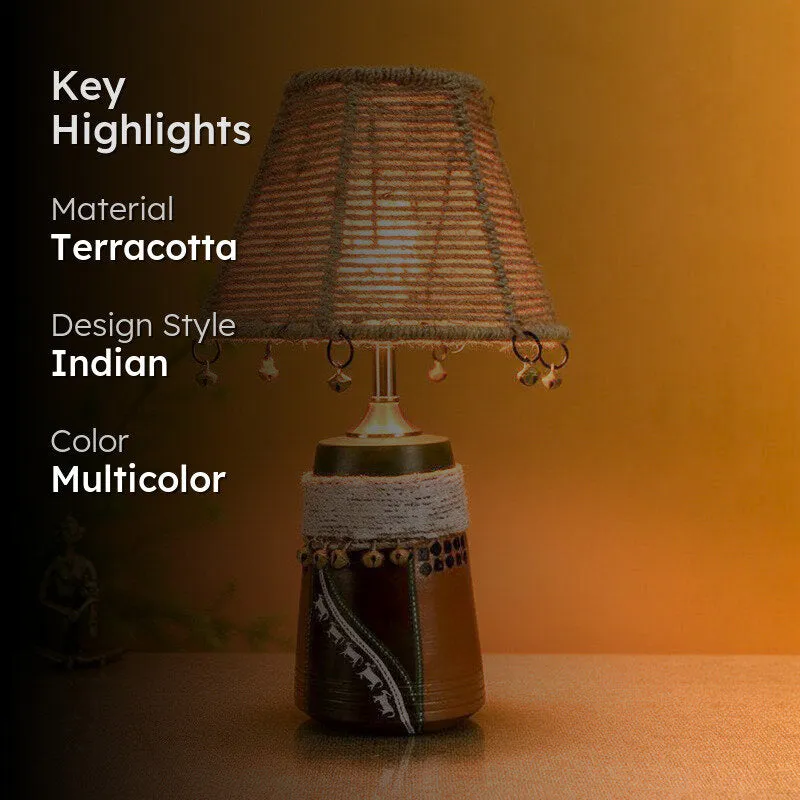 Alina Hand Knitted Terracotta Table Lamp - Multicolor media 2