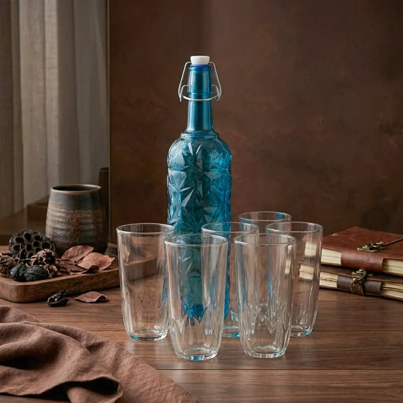Ava 1000 mL Water Bottle With 300 mL Glass - Seven Piece Set media 4