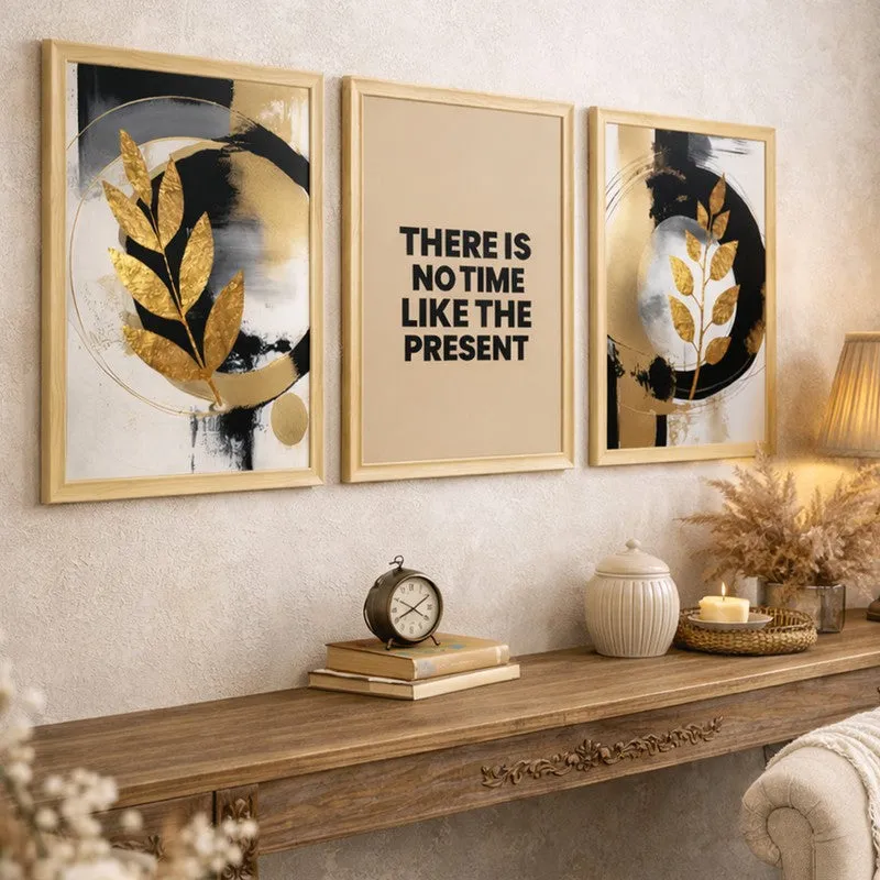 The Present Abstract Wall Art - Set Of Three media 4