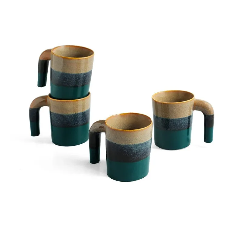 Two Toned Ceramic Coffee Mug (300 Ml Each) - Set Of Four media 3