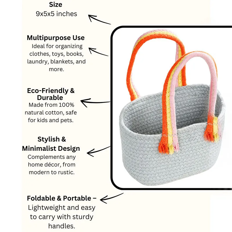 Tidy Twist Cotton Storage Basket Grey media 6