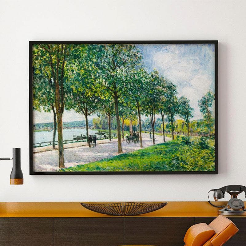 Chestnut Trees Canvas Wall Painting - Black Frame