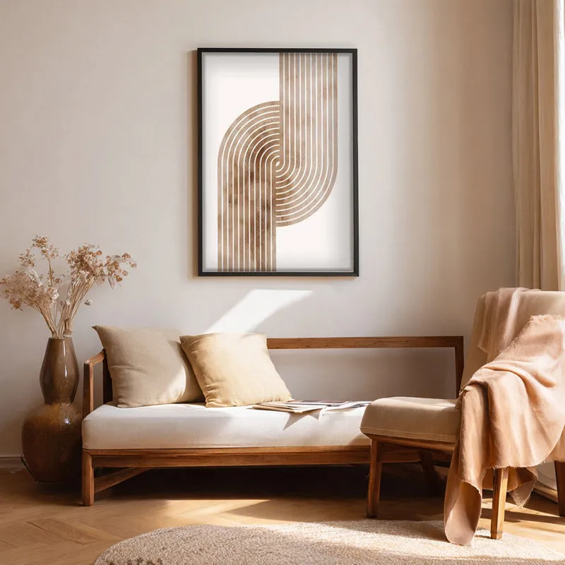 Flowing Symmetry Canvas Wall Painting With Black Frame media 1
