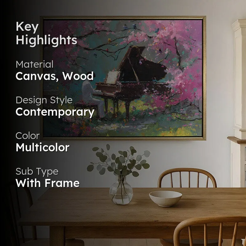 Pink Sonata Canvas Wall Painting With Frame media 2
