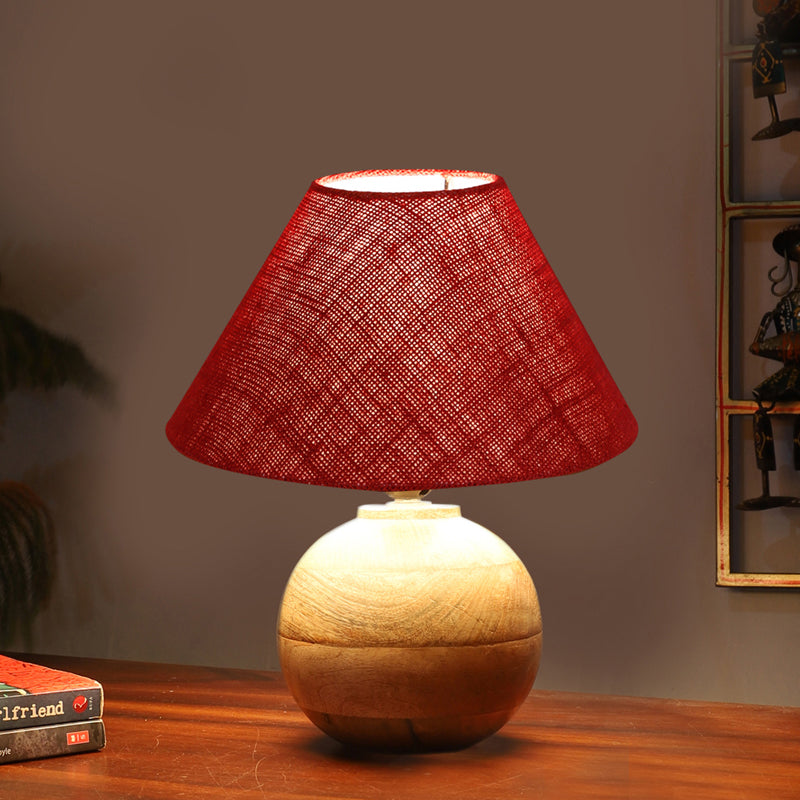 Sienna II Orb Jute Table Lamp - Maroon,Brown