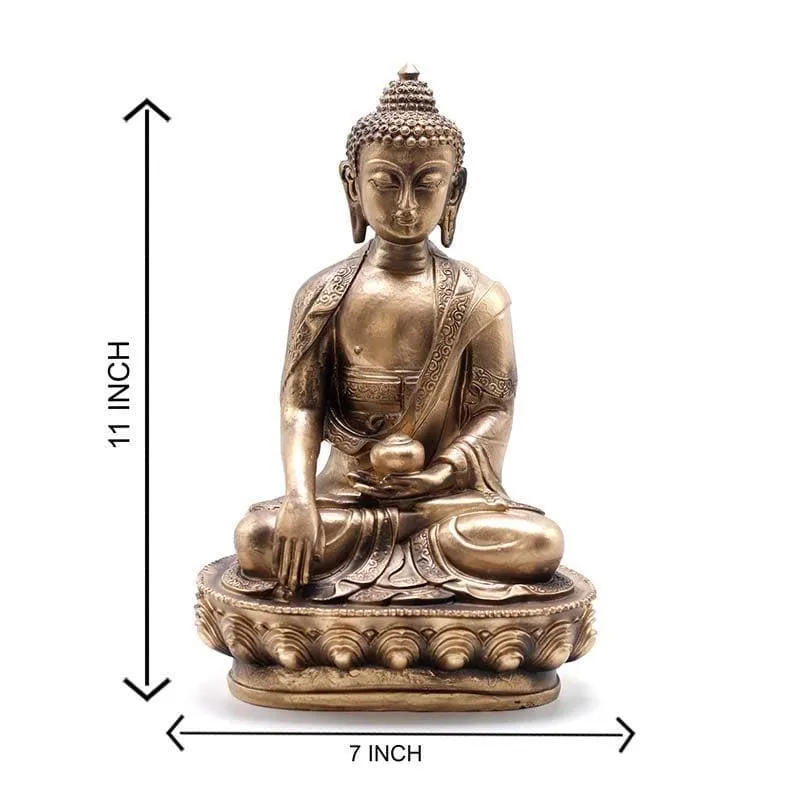 Buddha In Mudra Statue- Bronze media 7