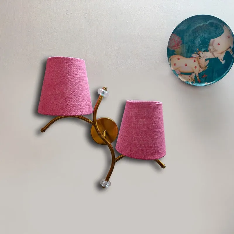 GlowStem Twin Jute Wall Lamp - Pink media 3