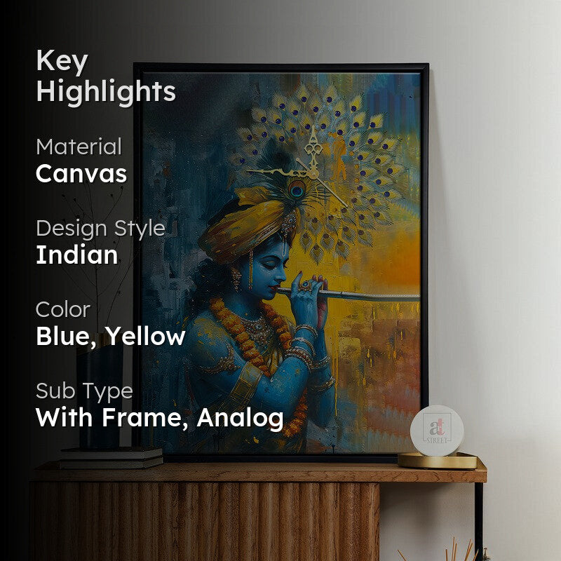 Madhava Wall Art With Clock media 2