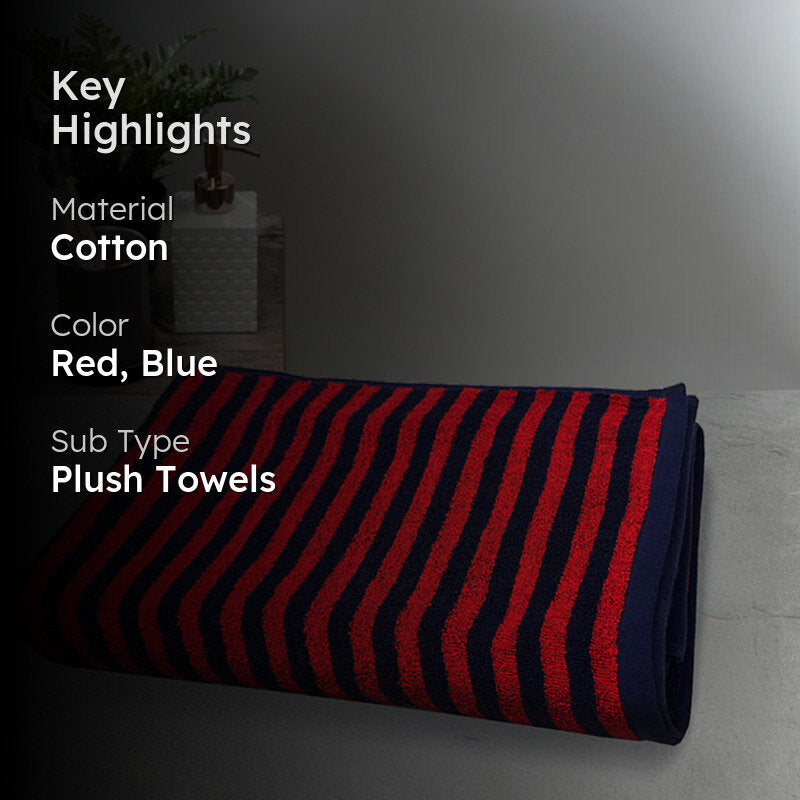 Nautica Voyage Bath Towel - Red, Navy media 2