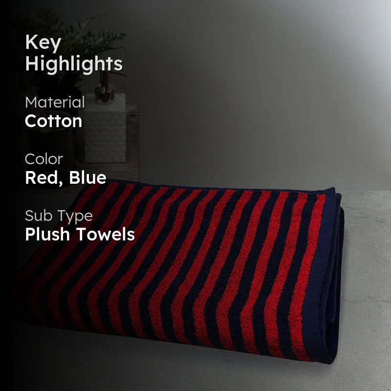 Nautica Voyage Bath Towel - Red, Navy media 2