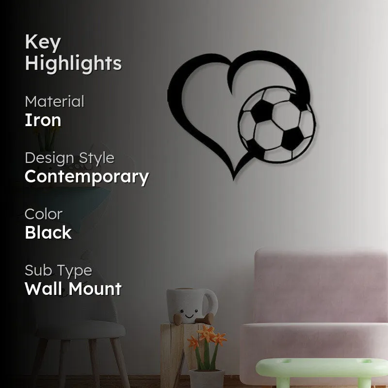 Love Football Black Iron Wall Accent media 2