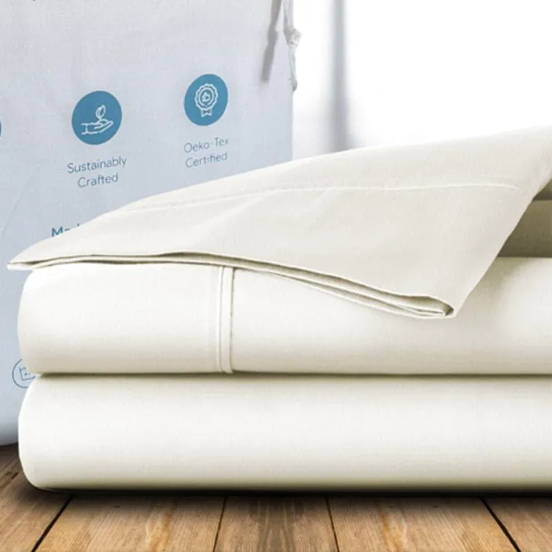 Freyda Solid Cotton Bedsheet (Yellow) - 700 TC media 6