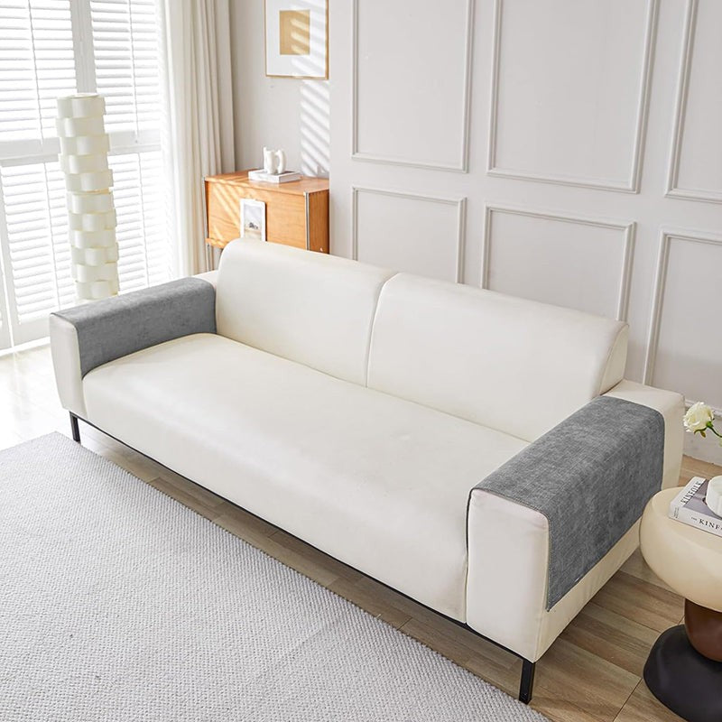 Herringbone Chenille Sofa Mat - Grey media 6