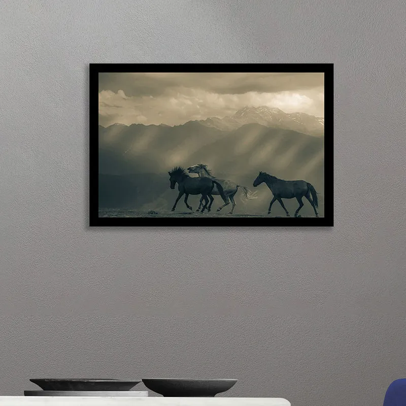 Equine Silhouette Wall Art with Black Frame media 1