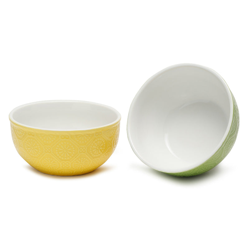 Cuppa Serving Bowl (Green,Yellow,600 mL) - Set Of Two media 4
