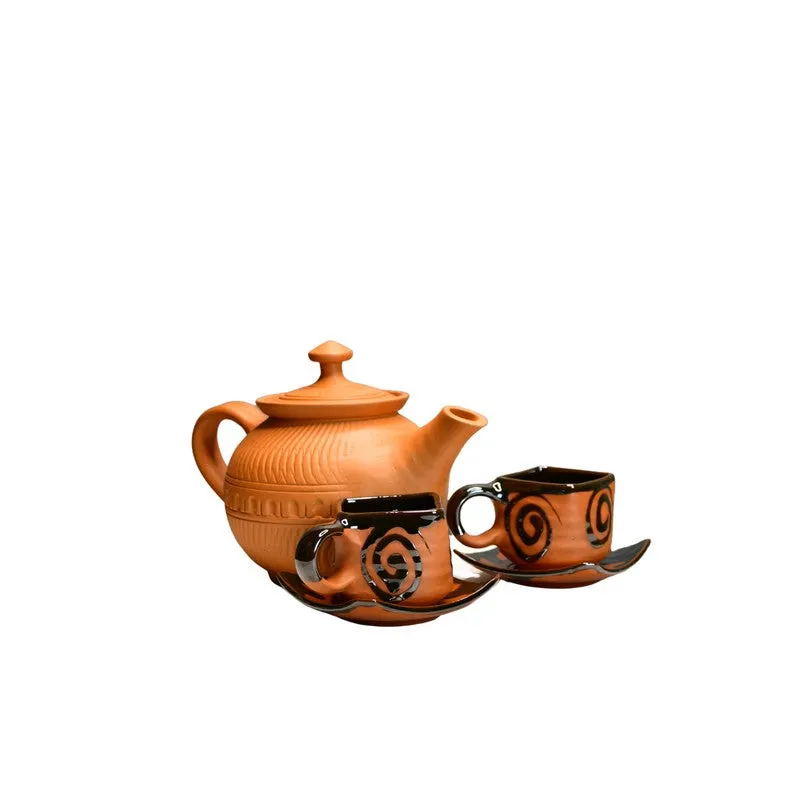 Rustic Ritual Terracotta Tea Set & Tea Pots - Three Piece Set media 3