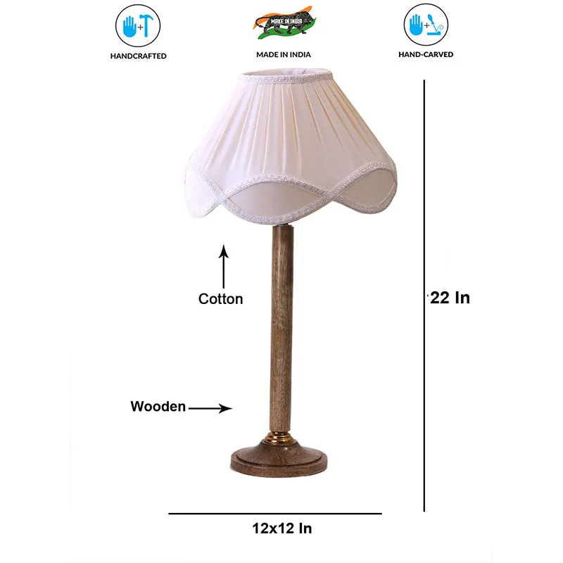 Terra Lights Table Lamp With Wooden Base - White media 4