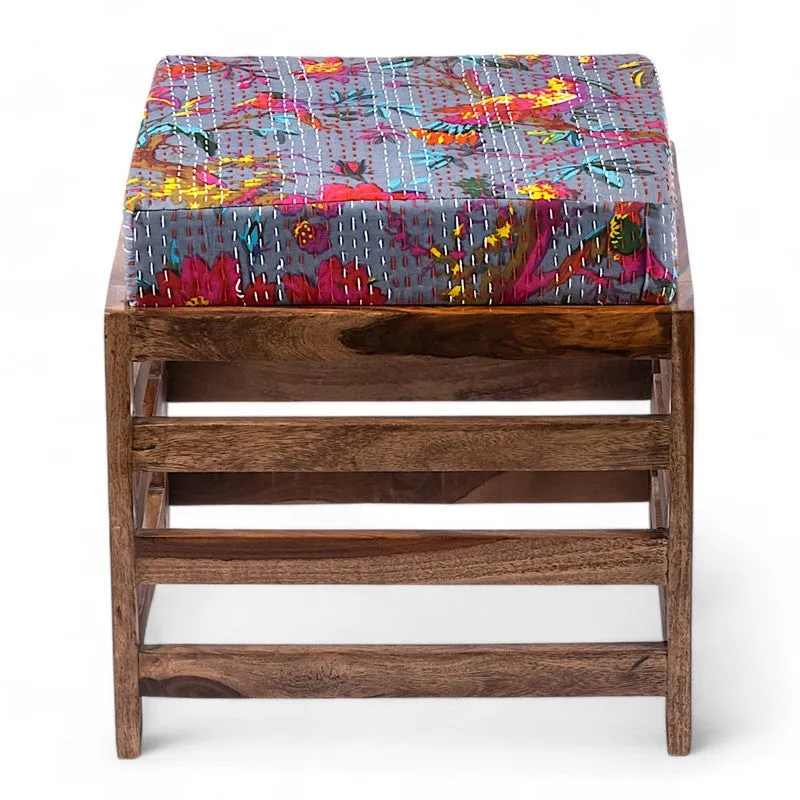 Texon Sheesham Wooden Bench with Cushions (Grey) - Four Piece Set media 4